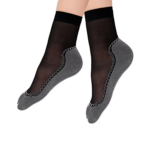 JYOHEY 5 Paar Nylon Söckchen Damen Seidenstrümpfe Ultradünne Transparente Kristall Socken Elastische Kurze Socken Anti-Rutsch-Baumwollsohle Feinstrümpfe Socken Damen Schwarz Grau Teint JYOHEY 5 Paar Nylon Söckchen Damen Seidenstrümpfe Ultradünne Transparente Kristall Socken Elastische Kurze Socken Anti-Rutsch-Baumwollsohle Feinstrümpfe Socken Damen Schwarz Grau Teint von JYOHEY