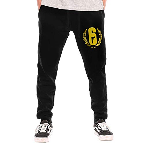 JYRJ Men's Sweatpants Rainbow Six Siege Logo Athletic Jogger Long Pants Black von JYRJ