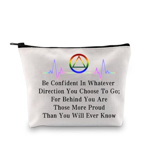 JYTAPP Alkoholiker Anonymous Nüchternheit Geschenke AA Nüchternheit Geschenk AA Nüchternheit Make-up Tasche für Frauen Sucht Genesung AA Merchandise, Beige von JYTAPP