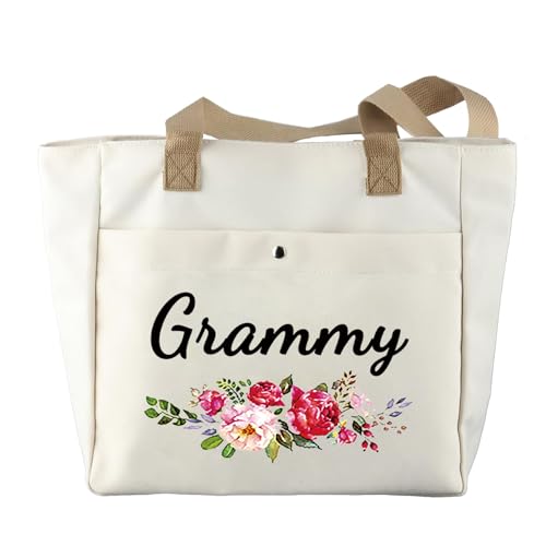 JYTAPP Grammys Kosmetiktasche für Großmütter und Frauen, Geschenke für Großmütter, Geschenke für Großmutter, Reise-Reißverschlusstasche, Beigefarbene Tragetasche, modisch von JYTAPP