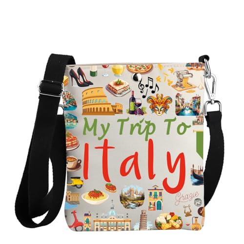 JYTAPP Italien-Reise-Geschenk, Italien-Reise-Crossbody-Tasche für Damen, Meine Reise nach Italien, Souvenir, Geschenke, lässige Umhängetasche, Beige, Small von JYTAPP