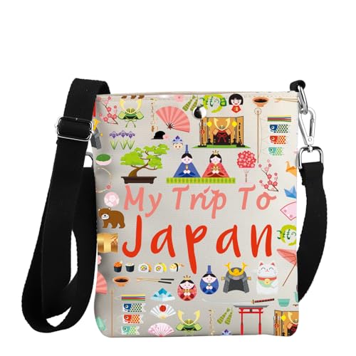 JYTAPP Japan Travel Gift My Trip To Japan Crossbody Bag Japanese Culture Lover Gift Japan Souvenir Bag Crossbody Purse, Beige, Small von JYTAPP