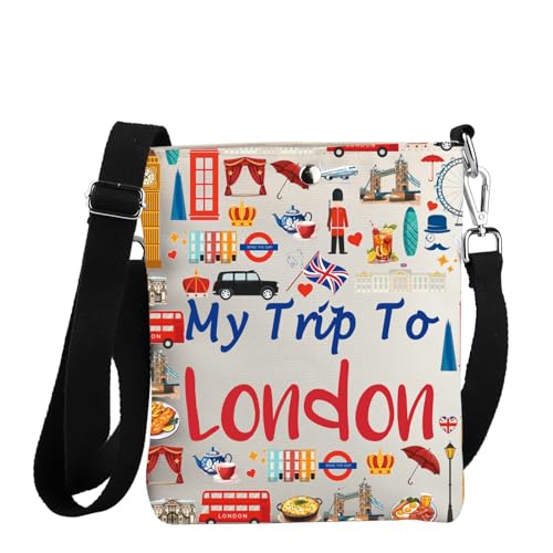 JYTAPP London Travel Gift London Trip Travel Crossbody Geldbörsen für Frauen My Trip To London Souvenir Geschenke Casual Crossbody Bag, Beige, Small von JYTAPP