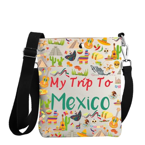 JYTAPP Mexiko-Reise-Geschenk, mein Trip To Mexiko, Umhängetasche, Mexiko, Urlaubstasche, Mexiko, Souvenirs, Geschenk, Beige, Small von JYTAPP