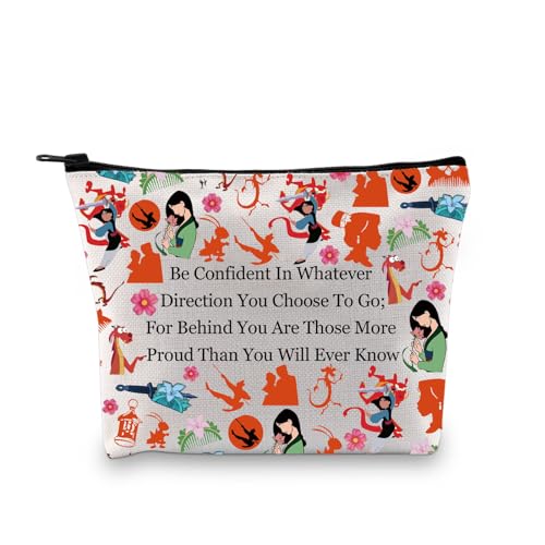 JYTAPP Mu Lan Kosmetiktasche Heldin Mulan Make-up Reißverschlusstasche für Frauen Mädchen Mulan inspiriertes Geschenk, Beige, onesize, modisch von JYTAPP