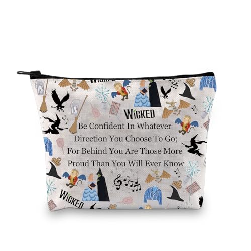 JYTAPP Wicked Kosmetiktasche mit Reißverschluss, Broadway Musicals, Geschenk für Frauen und Mädchen, Wicked Witchcraft Fan Geschenk, Beige, onesize, modisch von JYTAPP