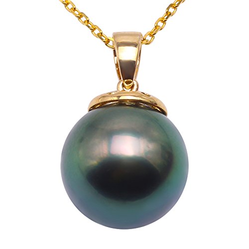 JYX 18K Gold 12mm Pfau grün Tahiti-zuchtperle Anhänger Halskette Damen JYX 18K Gold 12mm Pfau grün Tahiti-zuchtperle Anhänger Halskette Damen von JYX Pearl