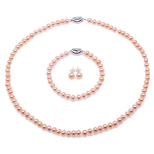 JYX Pearl - Sterling-Silber 925 Legierung Rund Süßwasser-Zuchtperle Perle von JYX Pearl