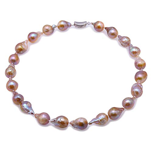 JYX barock perlenkette Halskette mit Süßwasser Zuchtperlen Lavendel Barock 46 cm von JYX Pearl