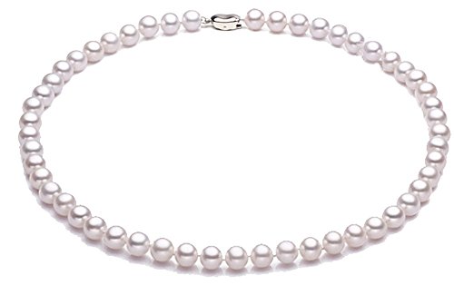 JYX suesswasser perlenkette perlenkette weiß Süßwasserperle rund Weiß Halskette 45,7 cm FOR Women von JYX Pearl