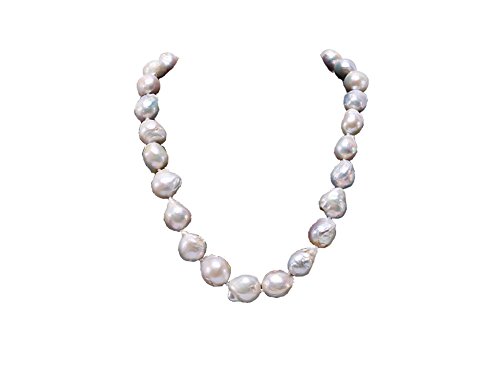 JYX Halskette mit Süßwasser-Zuchtperle 10–12,5 mm naturweiß champagnerfarben Barock 45,7–50,8 cm for Women von JYX Pearl