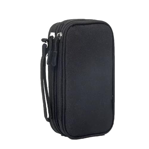 JYYUINX Federmäppchen Federtasche mit 3 Fächer, Groß Mäppchen Etui Stift, Pencil Case Bleistifttasche für Teenager Erwachsene Schlamppermäppchen Schule und Büro (Schwarz) von JYYUINX
