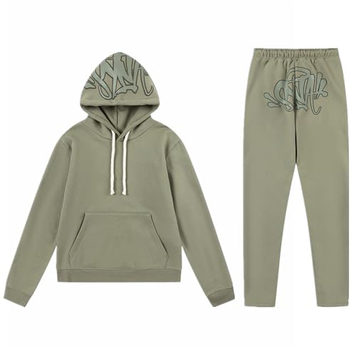 JYukaichen Herren Sportswear, S W Jogginganzug, Trainingsanzug für Herren Herbst Winter Sportanzug, Syna 2 Teiliges Outfit Kapuzenpulli + Sweatpants, Unisex Sport Set Freizeitanzug S-XXL von JYukaichen