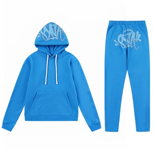 JYukaichen Herren Sportswear, S W Jogginganzug, Trainingsanzug für Herren Herbst Winter Sportanzug, Syna 2 Teiliges Outfit Kapuzenpulli + Sweatpants, Unisex Sport Set Freizeitanzug S-XXL von JYukaichen
