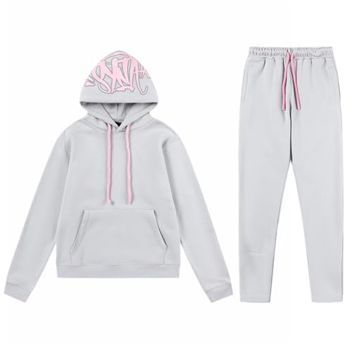 JYukaichen Herren Sportswear, S W Jogginganzug, Trainingsanzug für Herren Herbst Winter Sportanzug, Syna 2 Teiliges Outfit Kapuzenpulli + Sweatpants, Unisex Sport Set Freizeitanzug S-XXL von JYukaichen