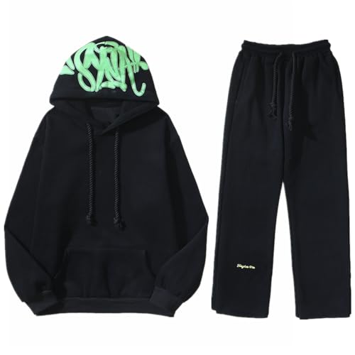 JYukaichen Herren Sportswear, Syna World Jogginganzug, Trainingsanzug für Herren Herbst Winter Sportanzug, Syna World 2 Teiliges Outfit Kapuzenpulli + Sweatpants, Unisex Sport Set Freizeitanzug S-XXL von JYukaichen