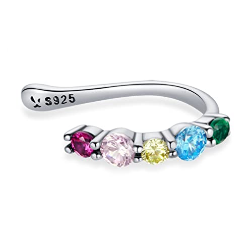 1 Stück Regenbogenfarben Zirkon Elf Ohrmanschette Clip Ohrring für Frauen Schmuck 1 Stück Regenbogenfarben Zirkon Elf Ohrmanschette Clip Ohrring für Frauen Schmuck von JZFOACHR