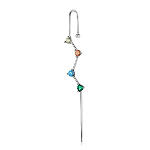 1 Stück farbenfrohe Multiple Zirkonium-Ohr-Nadel-Licht-Ohrring für Frauen Ohrmanschettenschmuck von JZFOACHR