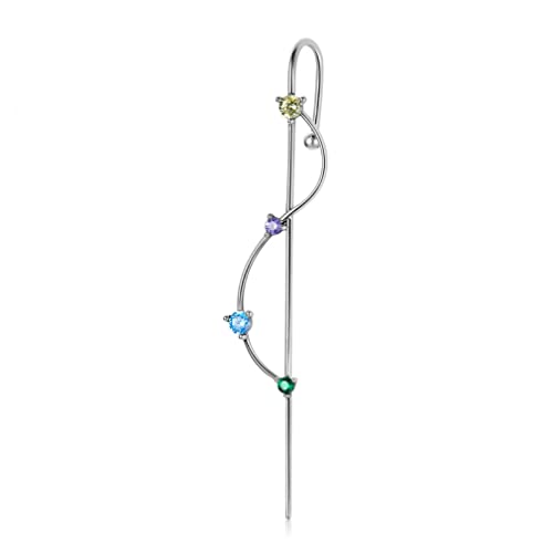 1 Stück farbenfrohe Multiple Zirkonium-Ohr-Nadel-Licht-Ohrring für Frauen Ohrmanschettenschmuck von JZFOACHR