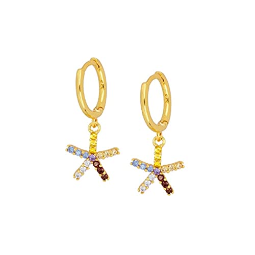 100% echte Reifenohrringe für Frauen rund Ohrringsternfarbe Zirkon durchbohrt Knorpelohren Schmuck von JZFOACHR