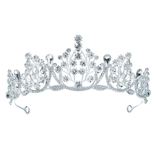 14,5 * 3 cm Perle Kristallbrautkrone für Hochzeit Tiara Prinzessin Königin Krone Strassbrautstirnband für Mädchen Frauen von JZFOACHR