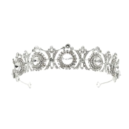 14,5 * 3 cm Perle Kristallbrautkrone für Hochzeit Tiara Prinzessin Königin Krone Strassbrautstirnband für Mädchen Frauen von JZFOACHR