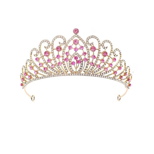 14,5 * 6 cm Retro Kristallbrautkrone für Hochzeit Tiara Prinzessin Königin Krone schwarzer roter Strassbrautstirnband von JZFOACHR