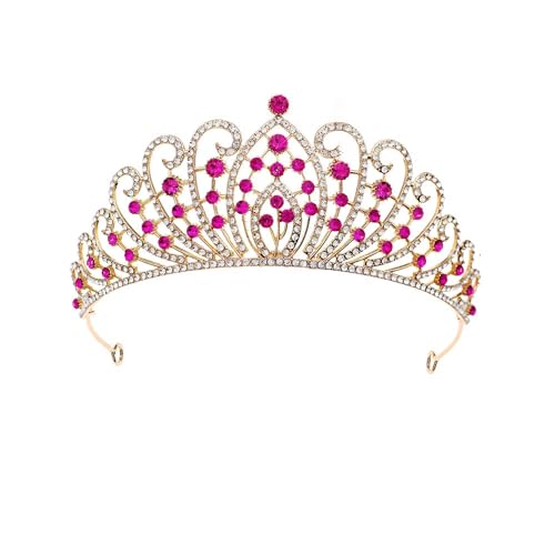 14,5 * 6 cm Retro Kristallbrautkrone für Hochzeit Tiara Prinzessin Königin Krone schwarzer roter Strassbrautstirnband von JZFOACHR