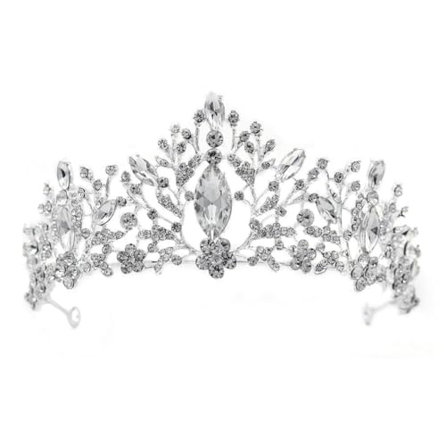 14 * 7 cm Kristallbrautkrone für Hochzeit Tiara Prinzessin Queen Crown Strass -Brautstirnband für Mädchen Frauen von JZFOACHR