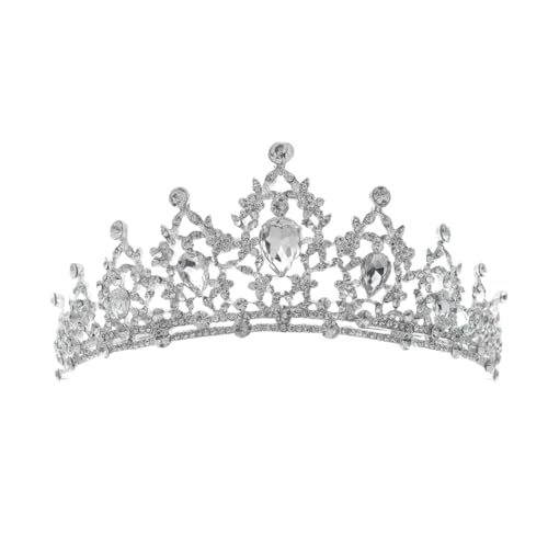 14 * 7 cm Kristallbrautkrone für Hochzeit Tiara Prinzessin Queen Crown Strass -Brautstirnband für Mädchen Frauen von JZFOACHR