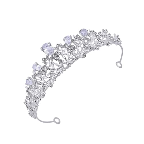 1pc Zirkon Kinderkronkinder Tiara Mädchen Kopfschmuck dekoratives kleines Mädchen Tiara Silber Braut Hochzeitshaarstück, Strass, Zirkon von JZFOACHR
