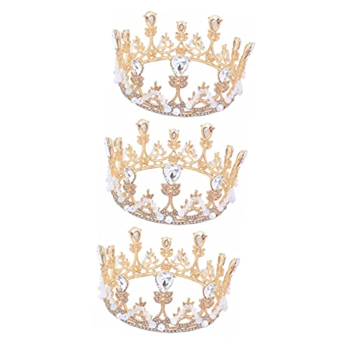 3 PCs Kinderkronkinder Braut Kopfstück für Frauen Barock für kleine Mädchen Kinder Kristallkopf Band Kinder Geburtstag Kopfschmuck Strass studentische Studenten Legierung Girl von JZFOACHR