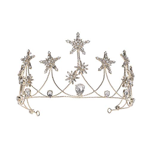 A Tiara Crown Stirnband Hairband Star Form romantische Hochzeitshaarzubehör für Frauen Brautjungfern Mädchen Party Strand von JZFOACHR
