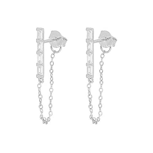 Bolzenohrringe für Frauen quadratische Zirkonkette Diamant Piercing Ohrring Ohren Juwely Pendientes von JZFOACHR