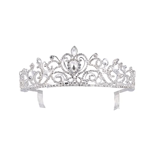 Braut Kopfbedeckung Kristall Hochzeit Tiara Braut Kronen Strass Stirnband Haarband Prinzessin Geburtstagsfeier Tiaras Accessoire für Frauen Mädchen Gold Strass und Kopfstück Kopfstück von JZFOACHR