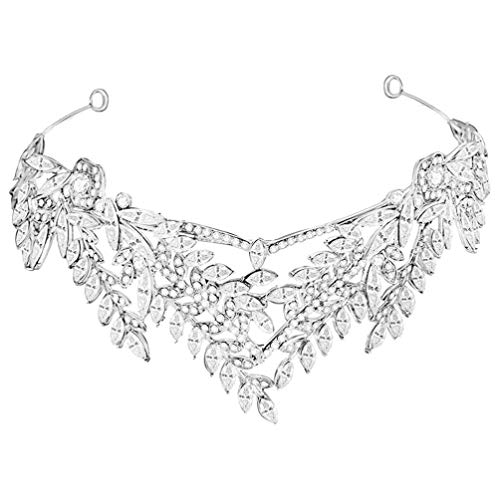 Brautkronenkristallblatt Kronen Kronen Prinzessin Kron Frauen Rhinstone Tiara Stirnbänder Braut Hochzeit Prom Geburtstagsfeier Kopfbewohner Tiara für Frauen von JZFOACHR