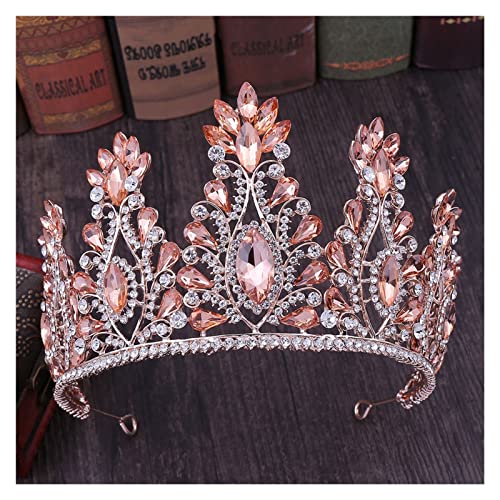 Crystal Tiara Crown Elegante Prinzessin Crown Tiara weibliche Braut Hochzeit (Farbe: Silber Weiß, Größe: Krone) von JZFOACHR