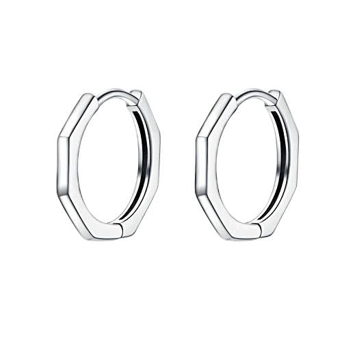 Geometrische Reifenohrringe für Frauen authentische kleine einfache Ohrhörer feiner Schmuck von JZFOACHR