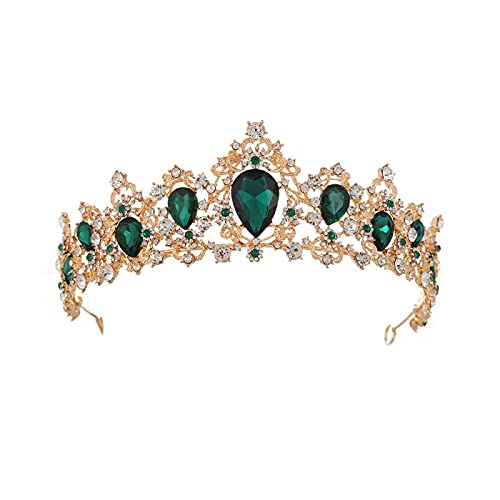 Haarzubehör für Frauen Barock Vintage Green Royal Tiara Crowns Braut Blau rote Königin Kronkronung Gold Brautstirnband Hochzeit Tiara Gold06 Haarzubehör für Frauen Barock Vintage Green Royal Tiara Crowns Braut Blau rote Königin Kronkronung Gold Brautstirnband Hochzeit Tiara Gold06 von JZFOACHR