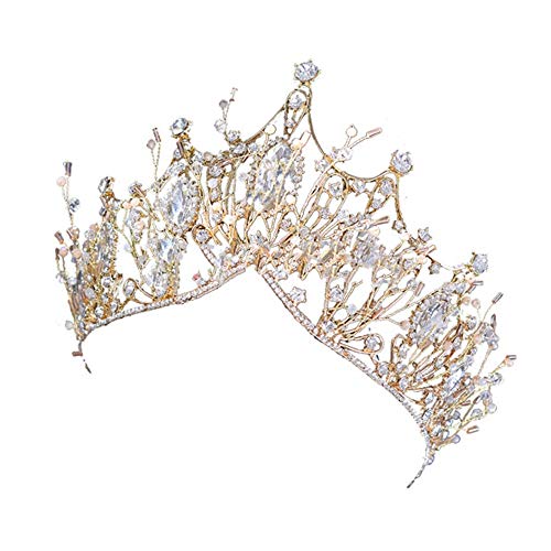 Hochzeit Braut -Tiaras Krone Tiara Stirnband Hochzeit Prom Bridal Tiara Kronkrone Brautstirnband Prom Königin Festzug Prinzessin Kronhaarzubehör Königin Krone (Farbgröße: Freie Größe) von JZFOACHR