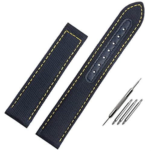 JZFOACHR 19 mm 20 mm gewebter Leinwand Watchgurt für Seamaster 300 AT150 Fabric Leder Nylon Aqua Terra 150 Blue Black Watchband von JZFOACHR