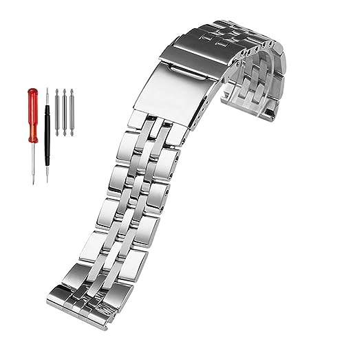 JZFOACHR 316L Edelstahl Watchband 22 mm 24 mm massives Metall Armband für Breitling Watch Gurt Herren Watch Armband für A49350 AB042011 von JZFOACHR