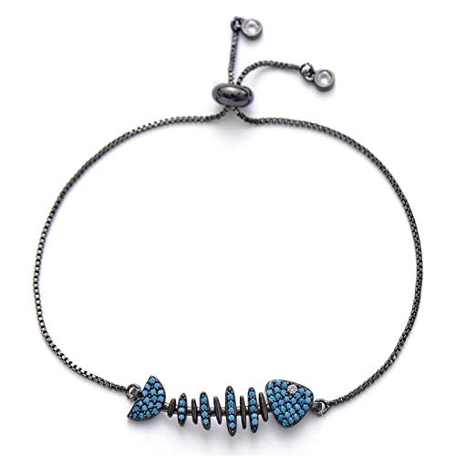 JZFOACHR Blauer Zirkonfischknochen Zauber einzigartige Mode einstellbare Kette Freundschafts Geschenkarmband für Frauen JZFOACHR Blauer Zirkonfischknochen Zauber einzigartige Mode einstellbare Kette Freundschafts Geschenkarmband für Frauen von JZFOACHR