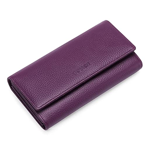JZFOACHR Brieftasche, Frauen -Leder -Brieftaschen Schicht Long Wallet Card -Kartuat von Frauen (B 18,5 * 10,5 * 4 cm) von JZFOACHR