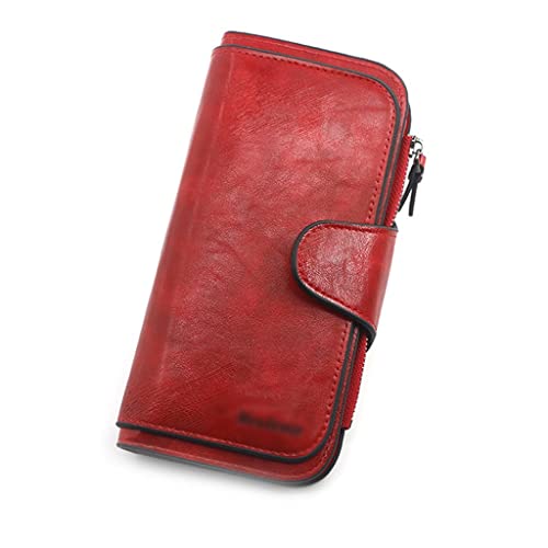 JZFOACHR Brieftasche, Frauenbrieftasche aus Lederbrieftaschen dreifache Frauenboren Mobile Geldbörse weibliche Münzen Geldbörse (c 19 * 10 * 2 cm) von JZFOACHR