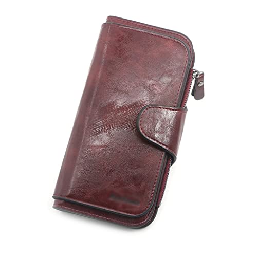 JZFOACHR Brieftasche, Frauenbrieftasche aus Lederbrieftaschen dreifache Frauenboren Mobile Geldbörse weibliche Münzen Geldbörse (c 19 * 10 * 2 cm) von JZFOACHR