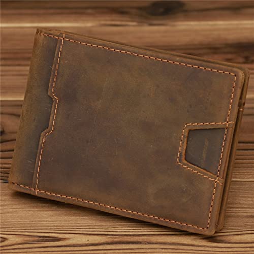 JZFOACHR Brieftasche Herren Brieftasche tun alte Führerscheinkarteninhaber Retro Banknote Clip Business Wallet, Gepäck (B 8.5 * 11,5 cm) von JZFOACHR