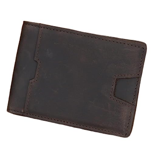 JZFOACHR Brieftasche Herren Brieftasche tun alte Führerscheinkarteninhaber Retro Banknote Clip Business Wallet (B 8.5 * 11,5 cm) von JZFOACHR