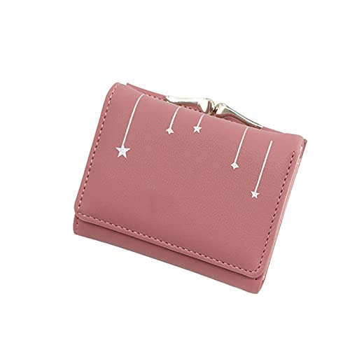 JZFOACHR Brieftasche Kurze farbenfrohe kleine Brieftaschenstudentin Coin Capacity Coin Bag Neues Koreanisches Version der Woman Wallet (Farbe: Pink) von JZFOACHR