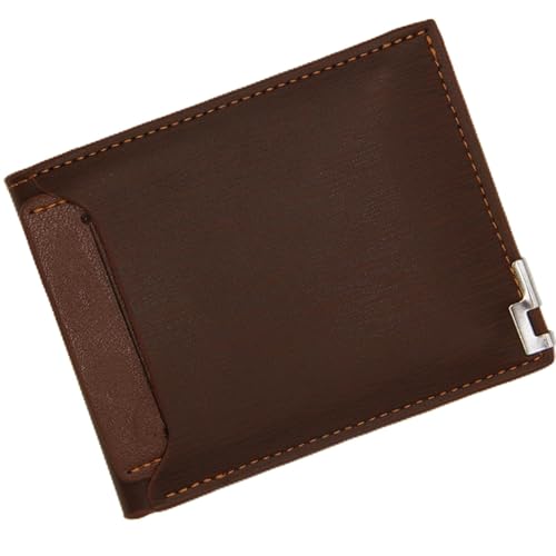 JZFOACHR Brieftasche Neue Männer Brieftasche Kurzer Multifunktionsbrieftasche Mode Casual Iron Side Pumping Card (Farbe: braun) von JZFOACHR